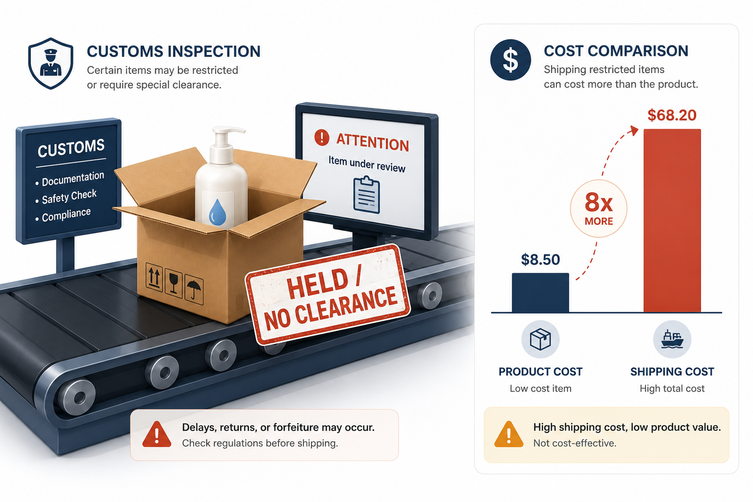 Shipment held at customs due to hidden logistics costs